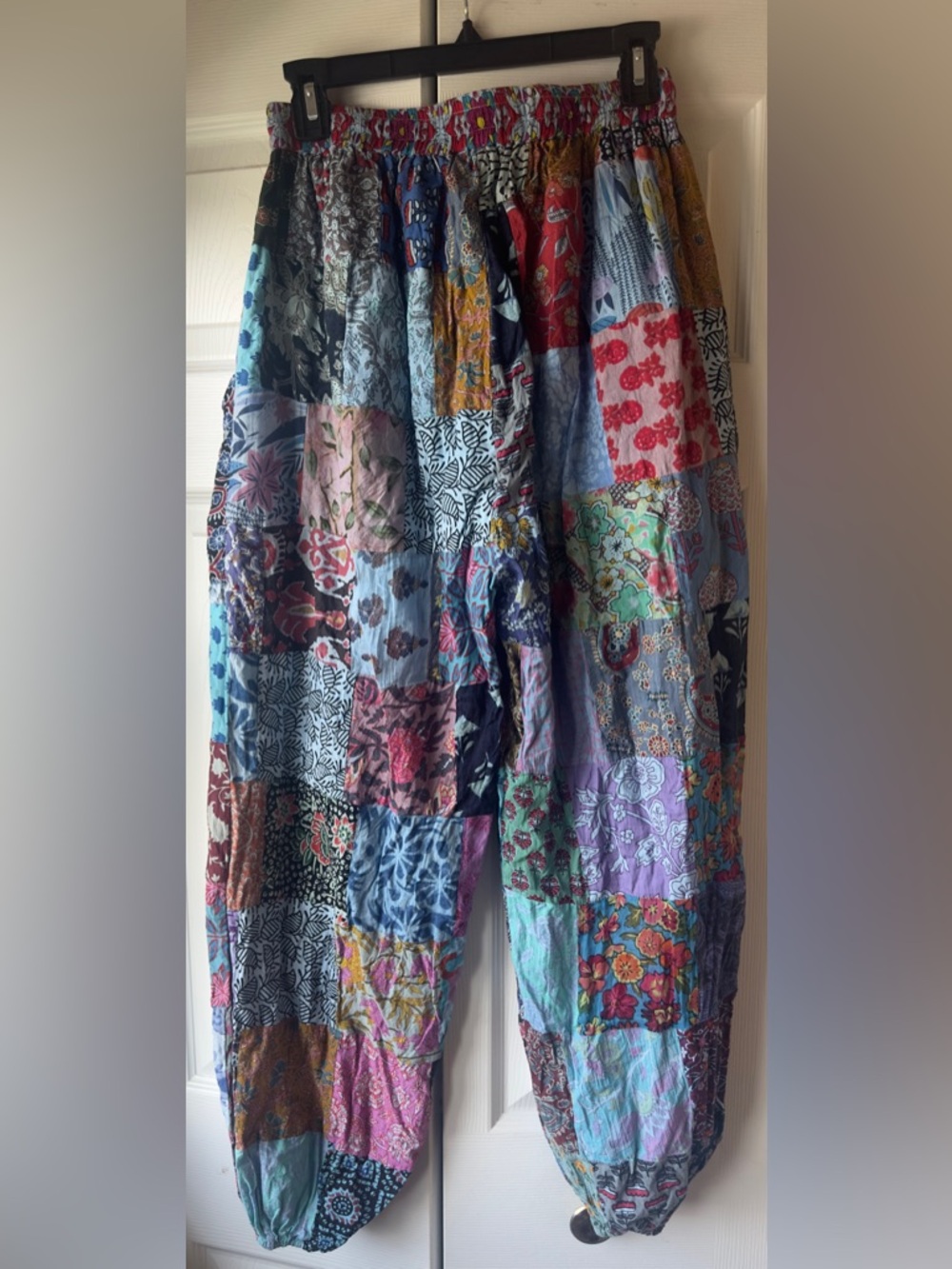 Hippie Forever Patchwork Harem Pants Womens Free Size Cotton Boho Jogger Multi - Picture 2 of 11